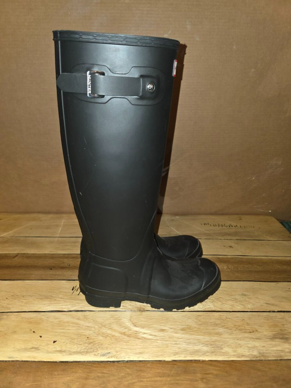 Hunter Boots Women's Size 6 Black Original Tall Rain Boot WFT1000RMA - Picture 4 of 8
